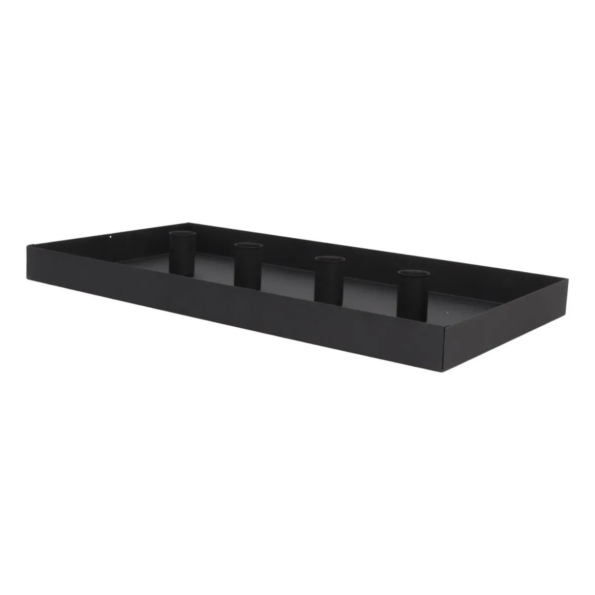 Magnetic Candle Tray | 42x22 Cm | Matt Black | Including Candle Holders