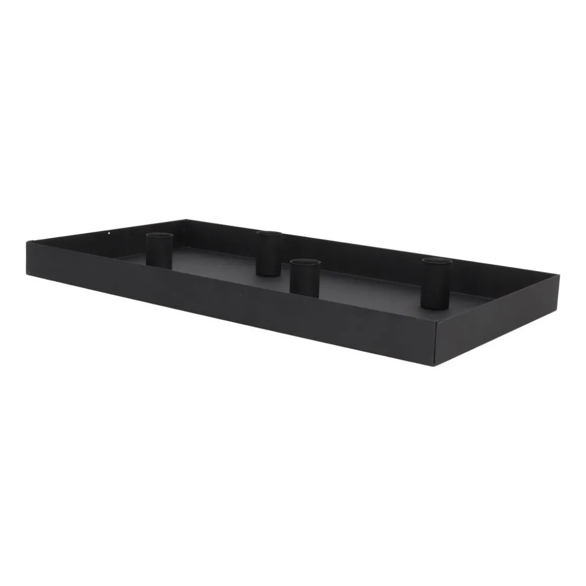 Magnetic Candle Tray | 42x22 Cm | Matt Black | Including Candle Holders