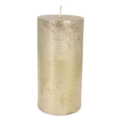 Metallic Antique Gold Pillar Candle | 15 Cm