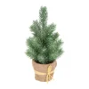 Mini Christmas Tree With Frost And Jute Base 24 Cm