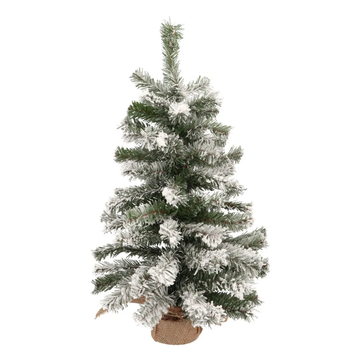 Mini Christmas Tree With Snow And Jute Base 60cm