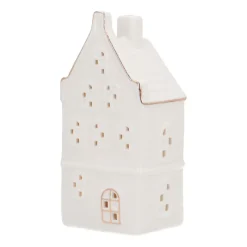 Miniature House With LED | Porcelain | 18cm | White