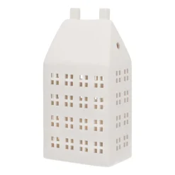 Miniature House With LED | Porcelain | 27cm | White