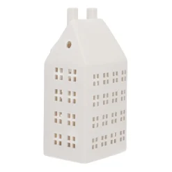 Miniature House With LED | Porcelain | 27cm | White