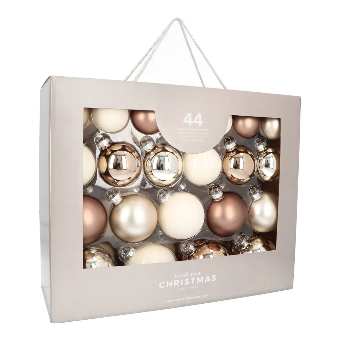 Modern Scandi Natural Bauble Set 44 Pieces In A Handy Box