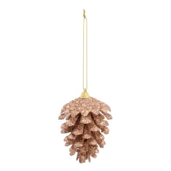 Natural Pine Cone Ornament | Bronze Glitter | 8 Cm
