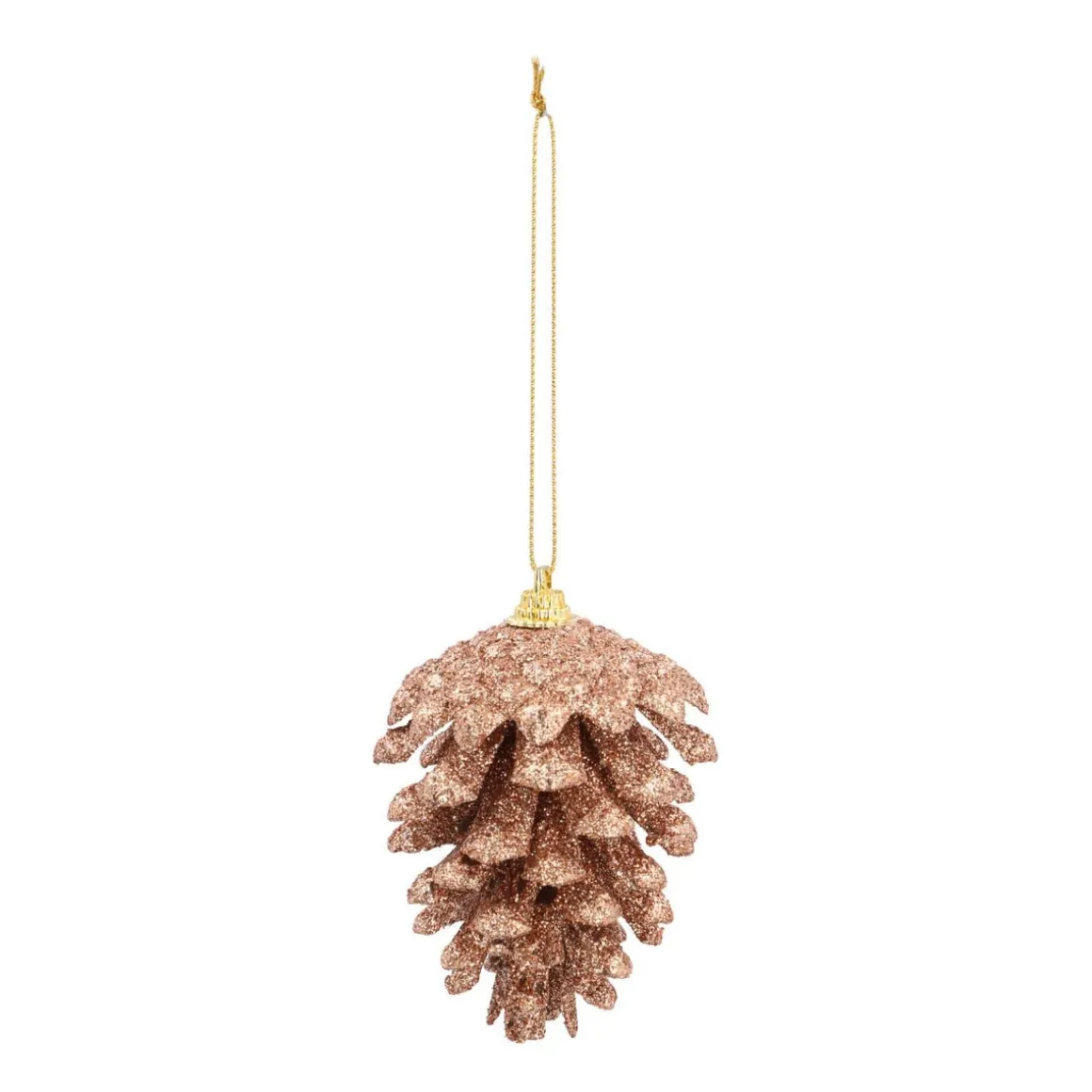 Natural Pine Cone Ornament | Bronze Glitter | 8 Cm