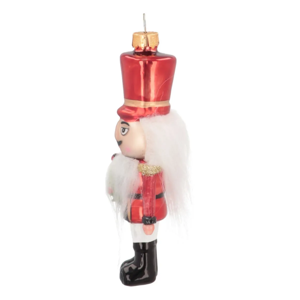 Nutcracker Christmas Ornament | Glass | Red | 13cm