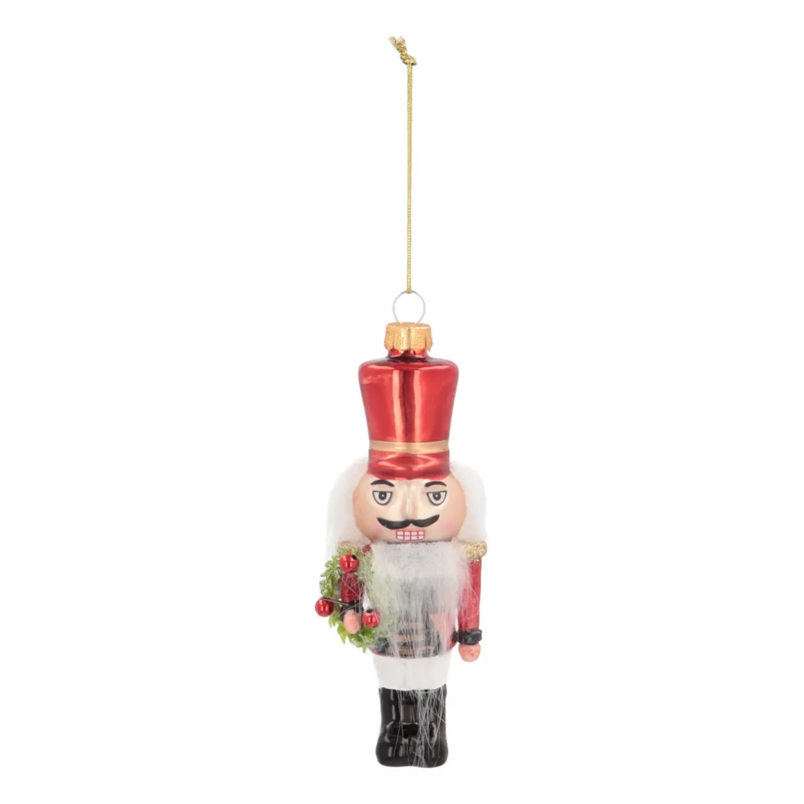 Nutcracker Christmas Ornament | Glass | Red | 13cm
