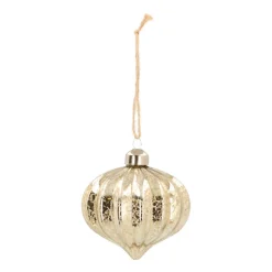Onion Glass Bauble Lampion | Champagne | 8 Cm