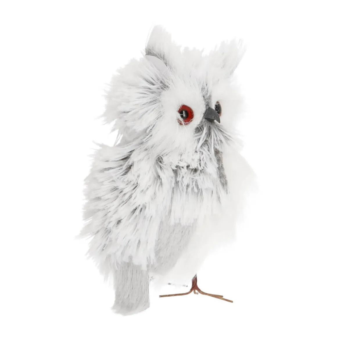 Owl With Feathers - Silver/White