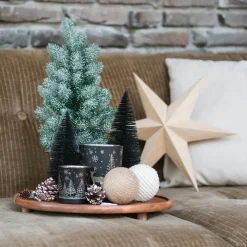 Paper Christmas Star With Wood Pattern And String