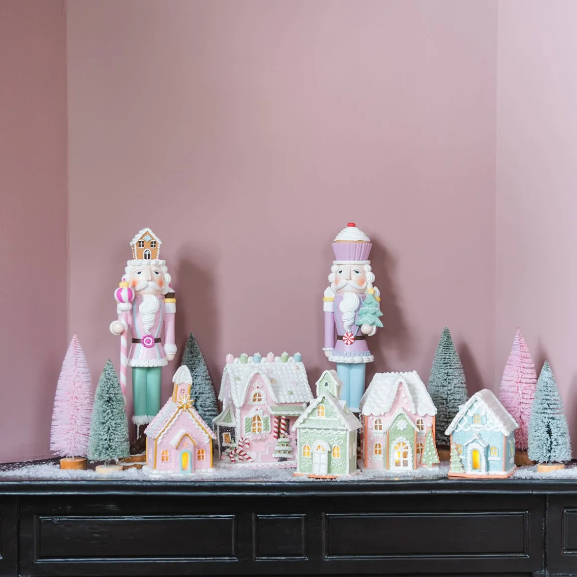 Pastel Blue Gingerbread Cottage Delight | LED | Clay | Handcrafted | 14cm High