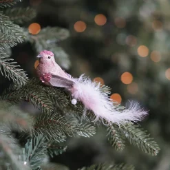 Pink Bird On A Clip With Soft Feathers