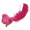 Pink Bird On A Clip With Soft Feathers