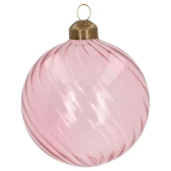Pink Christmas Bauble With Romantic Swirls
