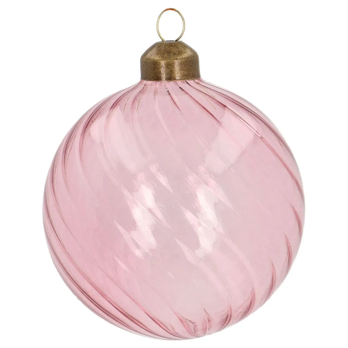 Pink Christmas Bauble With Romantic Swirls