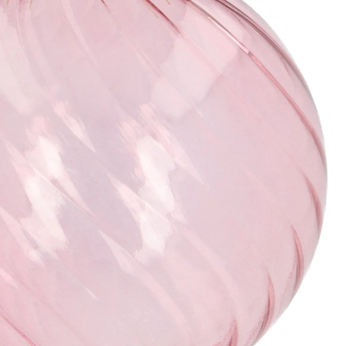 Pink Christmas Bauble With Romantic Swirls
