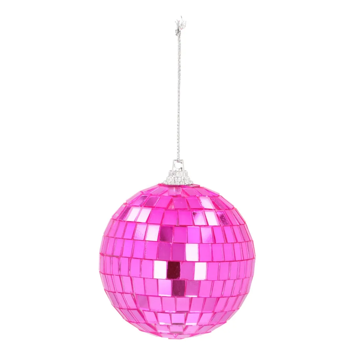 Pink Disco Christmas Bauble With Reflective Mirrors