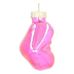Pink Glass Mouth-shaped Ornament