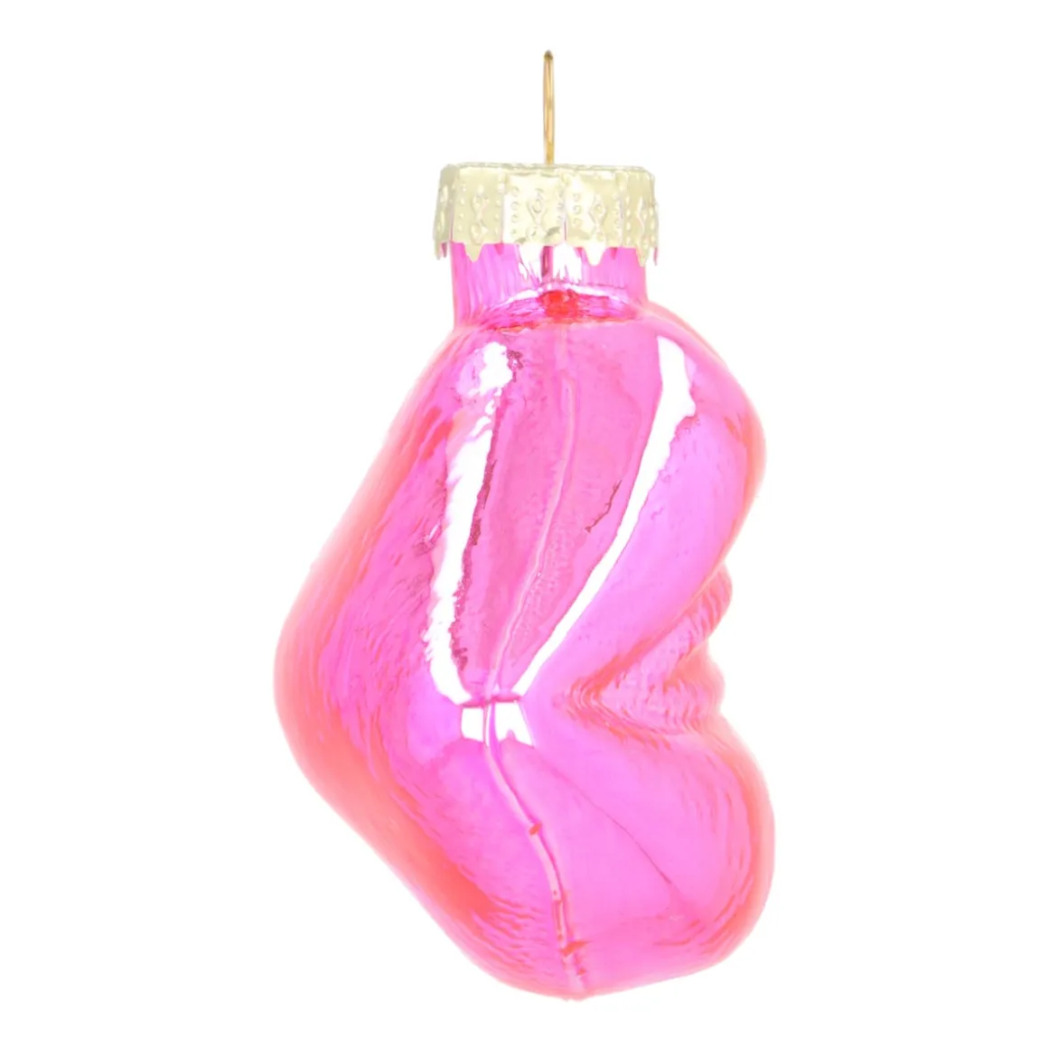 Pink Glass Mouth-shaped Ornament