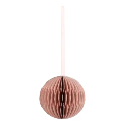 Pink Paper Christmas Bauble 8 Cm