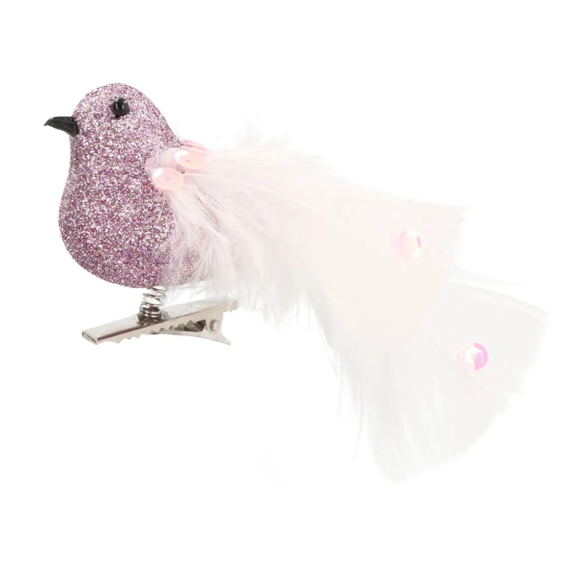 Pink White Clip On Bird Ornament | 15 Cm
