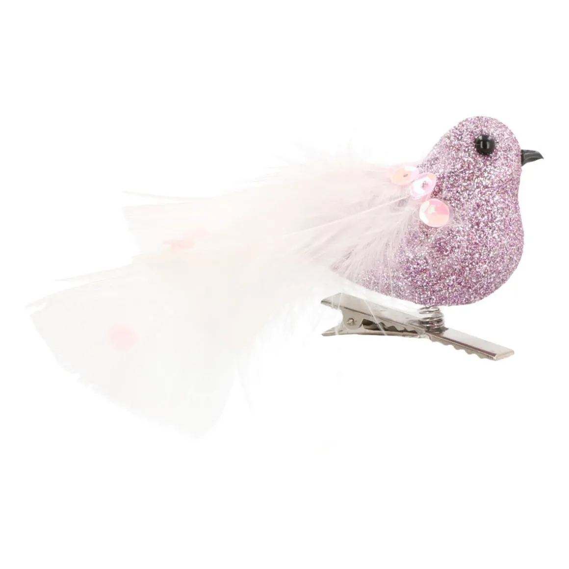 Pink White Clip On Bird Ornament | 15 Cm