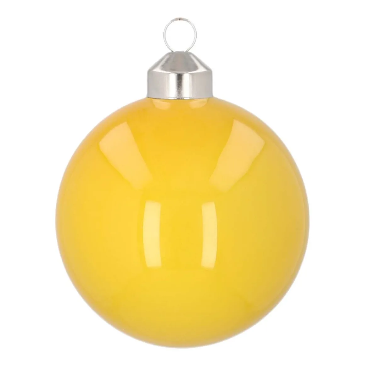 Pop-art Christmas Bauble "Silent Night" | Yellow | Glass | 8 Cm