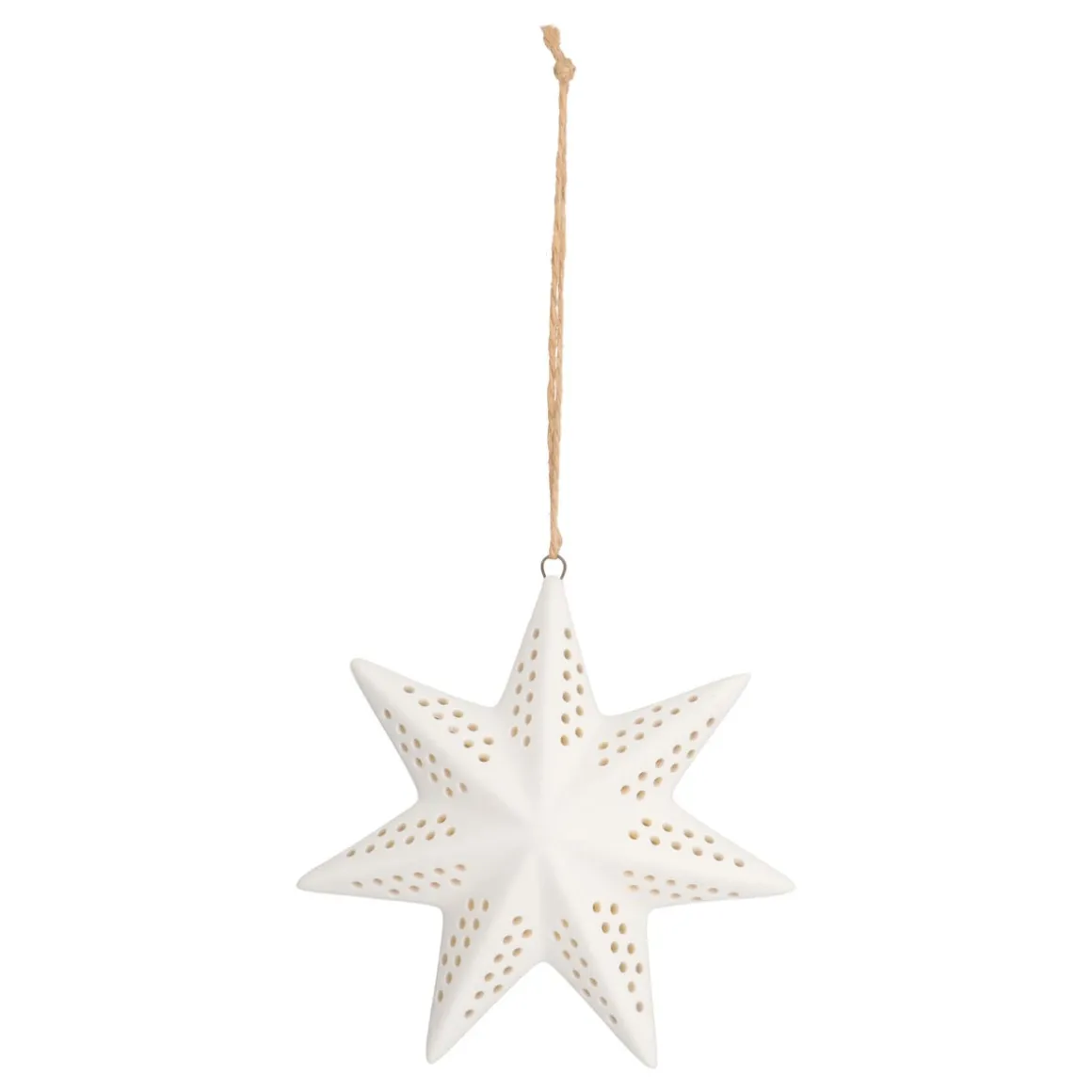 Porcelain Christmas Star With Warm White LED Light