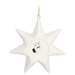 Porcelain Christmas Star With Warm White LED Light