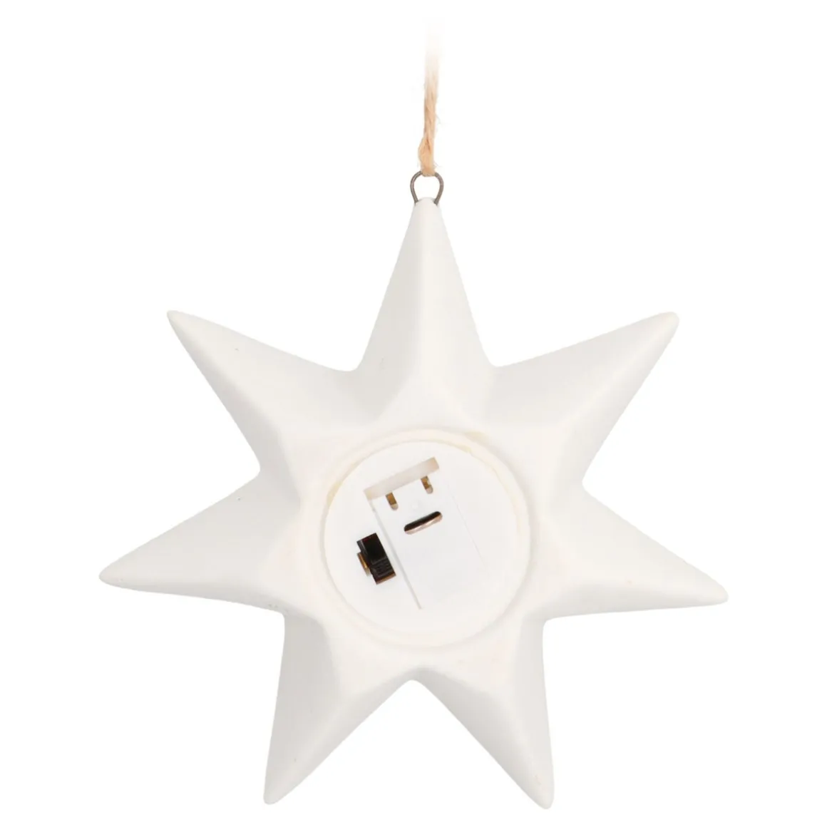 Porcelain Christmas Star With Warm White LED Light