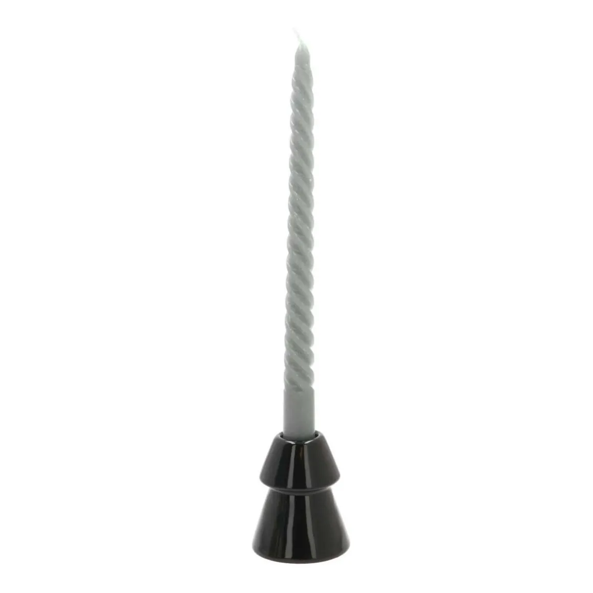 Porcelain Christmas Tree Candle Holder | Black | 10 Cm