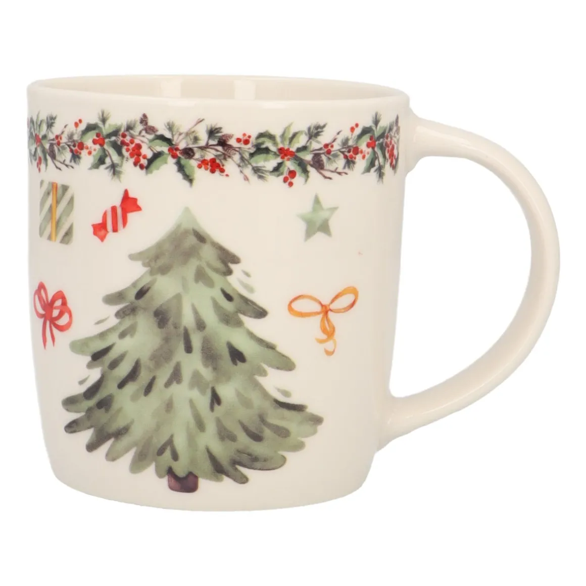 Porcelain Christmas Tree Mug With Handle