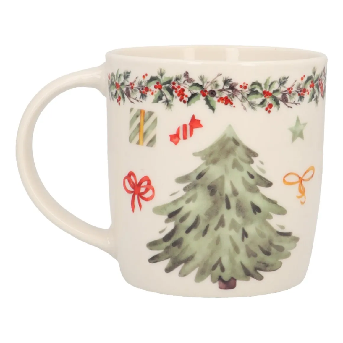 Porcelain Christmas Tree Mug With Handle