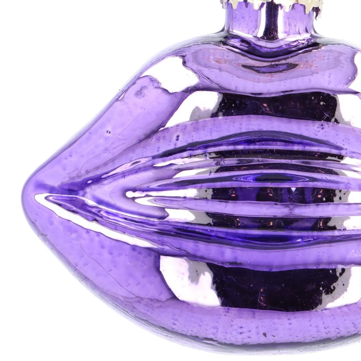 Purple Glass Lips Christmas Ornament