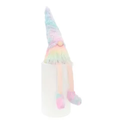 Rainbow-coloured Sitting Gnome | Fabric | 45cm