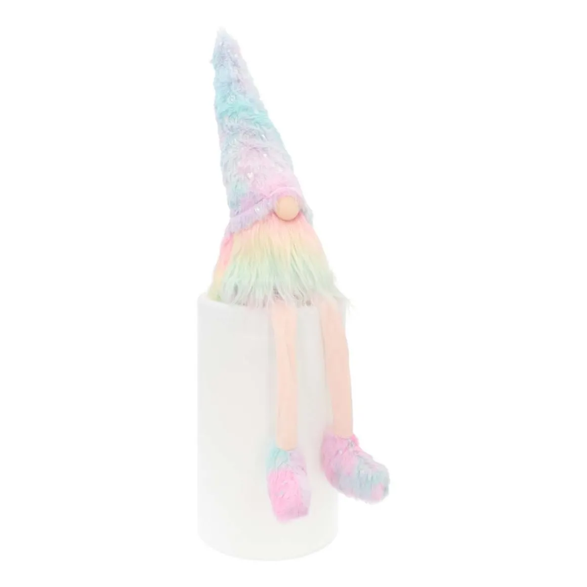 Rainbow-coloured Sitting Gnome | Fabric | 45cm