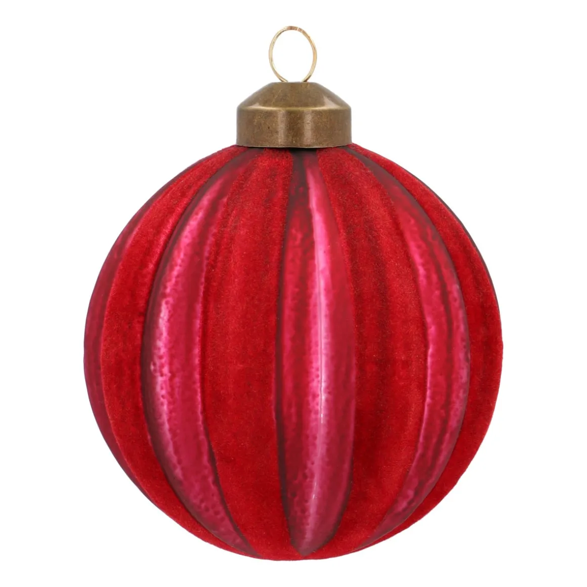 Red Christmas Bauble With Nostalgic Felt