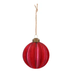 Red Christmas Bauble With Nostalgic Felt