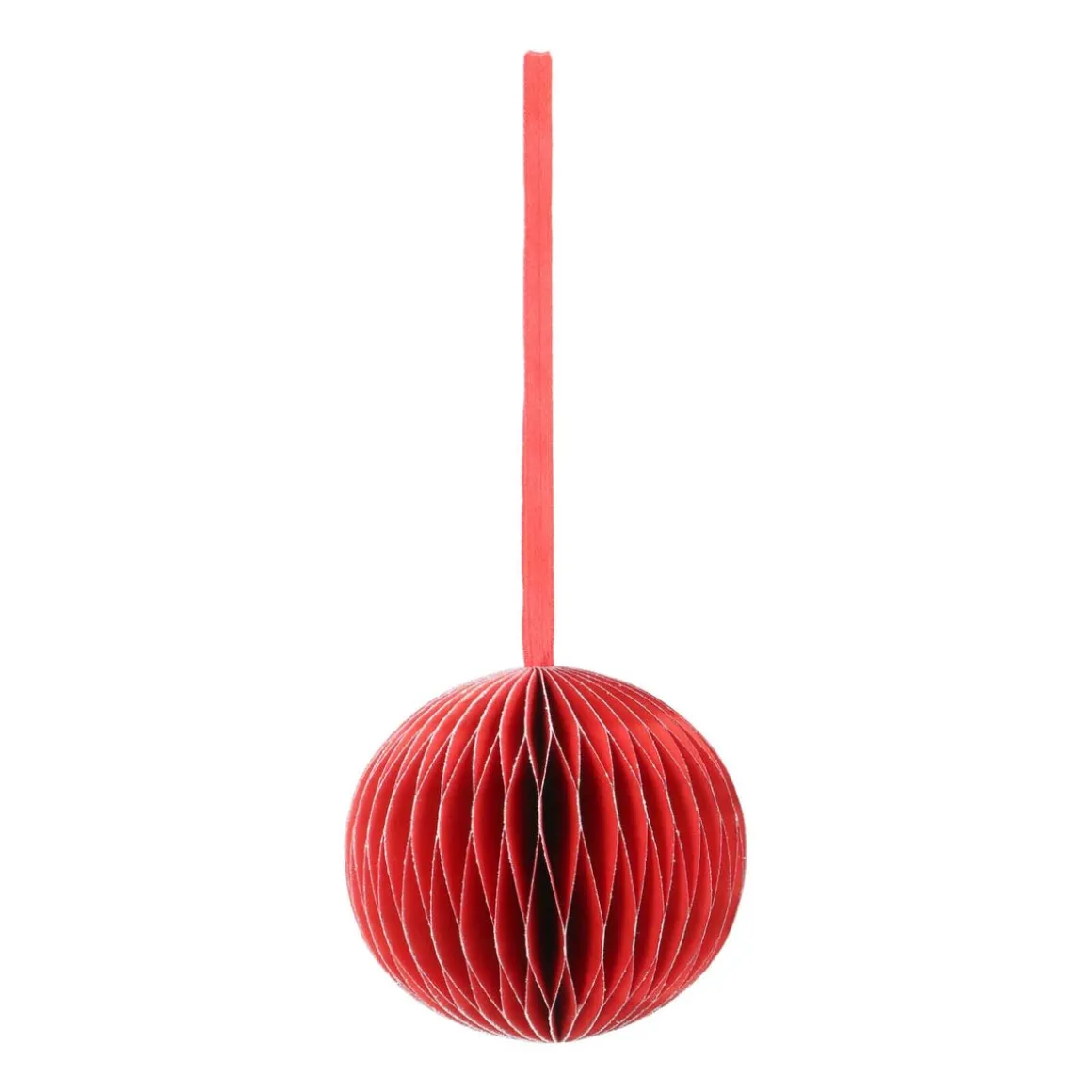 Red Paper Christmas Bauble 8 Cm