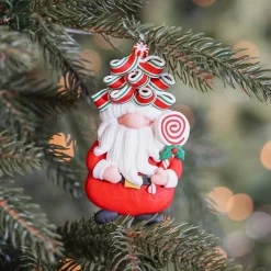 Santa Claus Ornament Trendy Hair And Lollipop