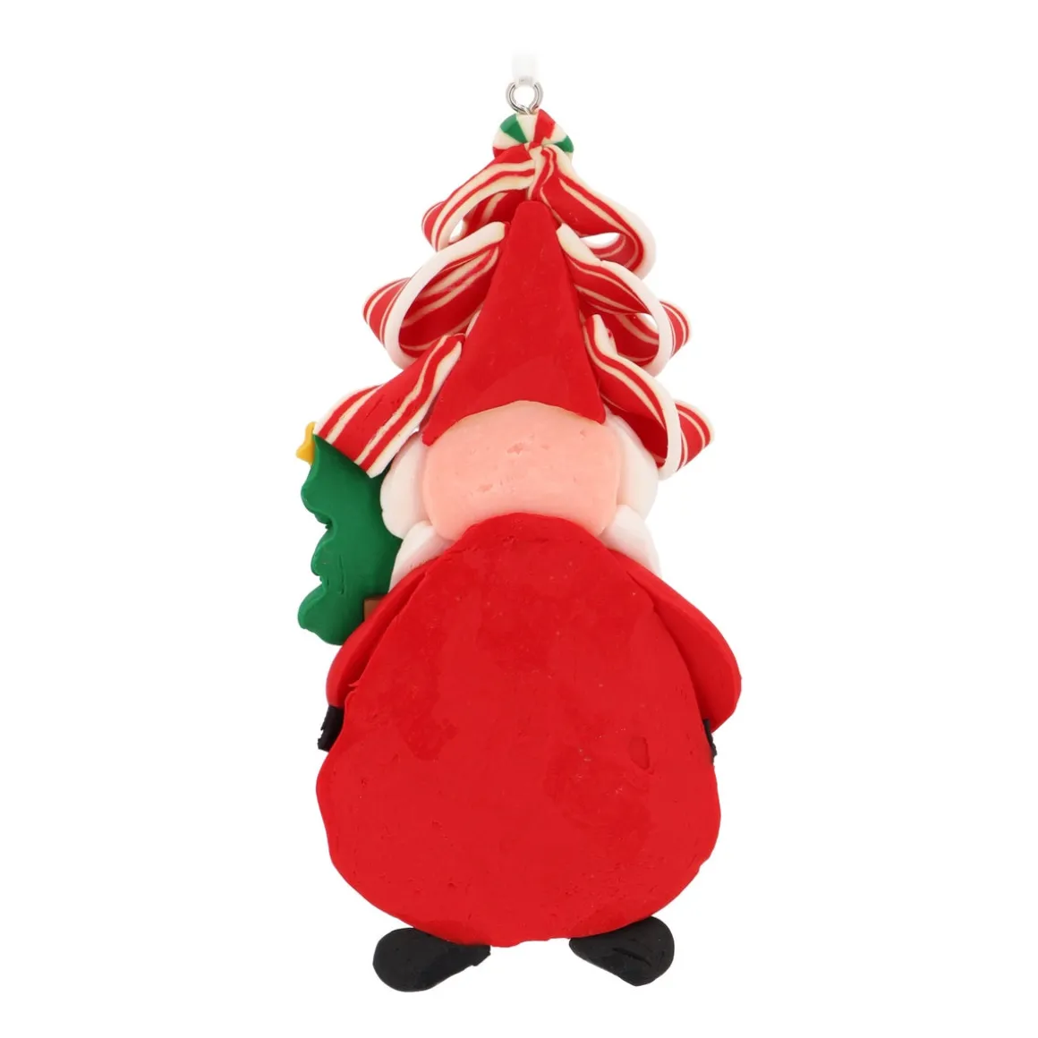 Santa Claus Ornament Trendy Haircut And Christmas Tree