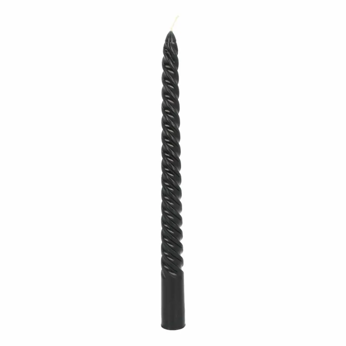 Set Of 4 Black Twist Candles | 25 Cm