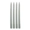 Set Of 4 Cottage Green Twist Candles | 25 Cm