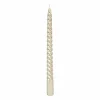 Set Of 4 Metallic Champagne Twist Candles | 25 Cm