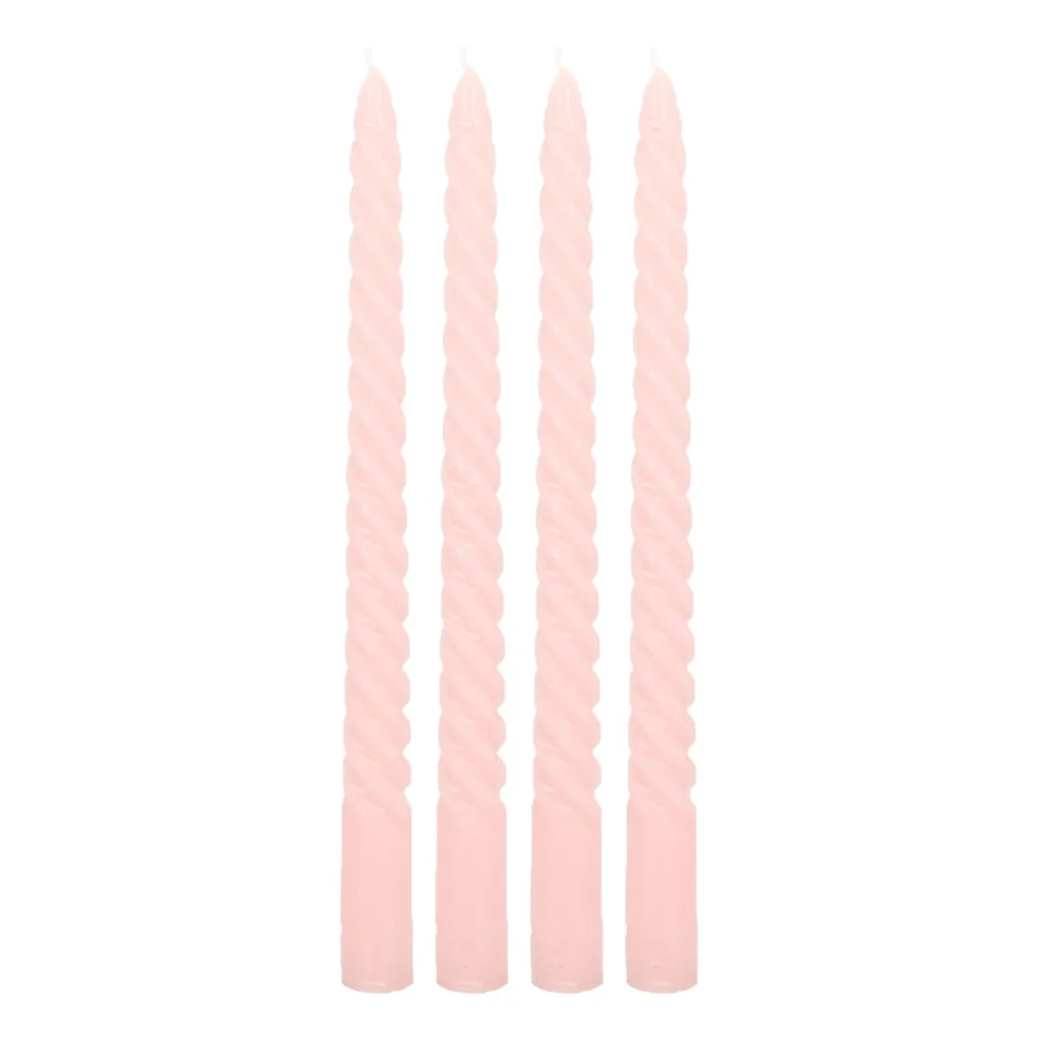 Set Of 4 Pink Twist Candles | 25 Cm