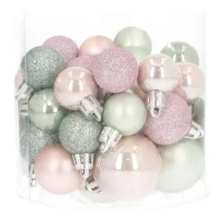 Set Of 32 Romantic Mix Mini Shatterproof Baubles, 2.5-4 Cm