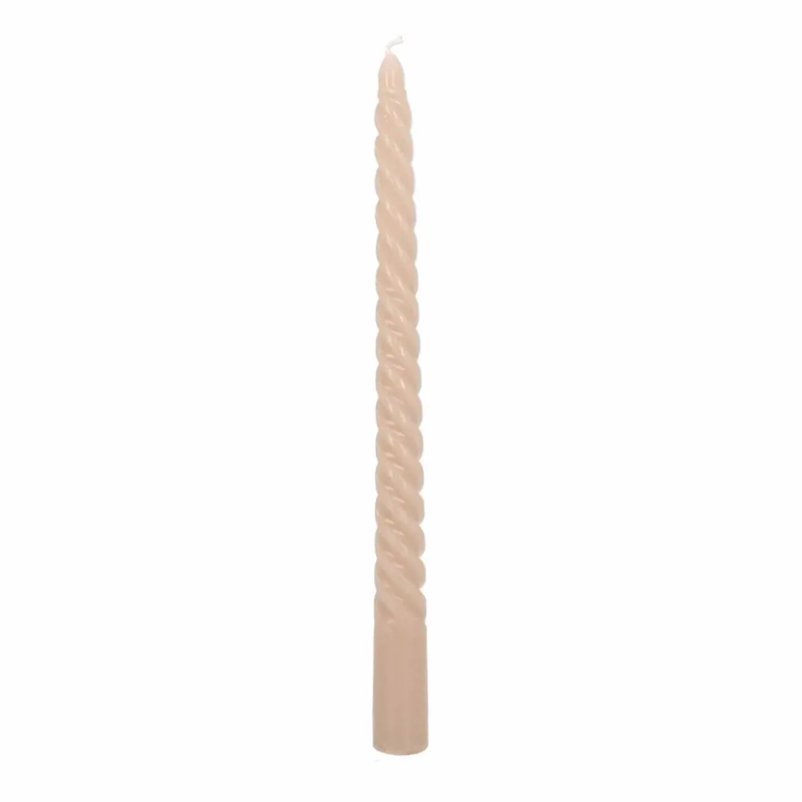 Set Of 4 Taupe Twist Candles | 25 Cm