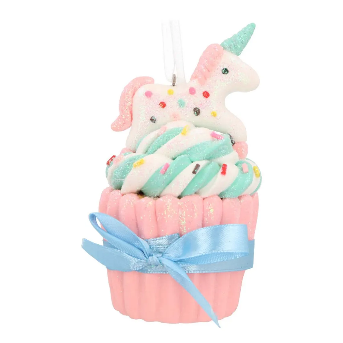 Shatterproof Christmas Ornament Unicorn Cupcake | 15 Cm
